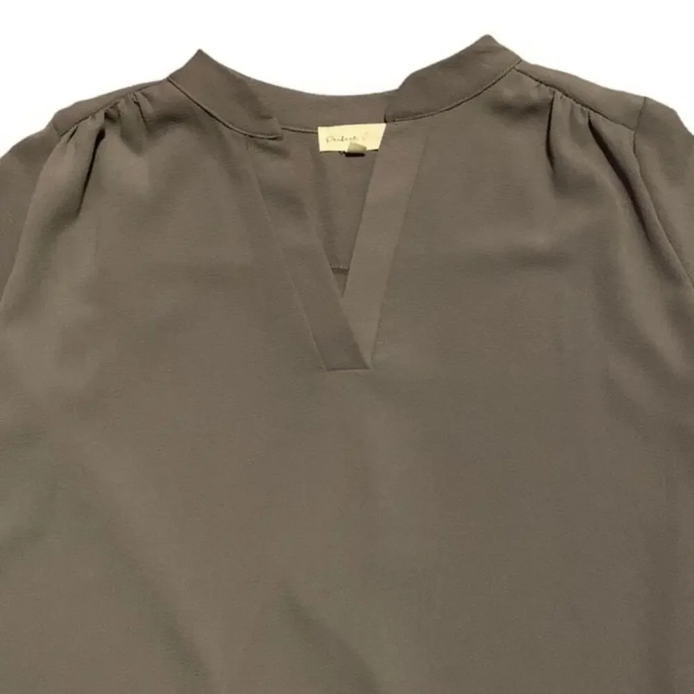 Perfect Peach‎ Blouse Top V neck 3/4 Sleeve Grey Size Small